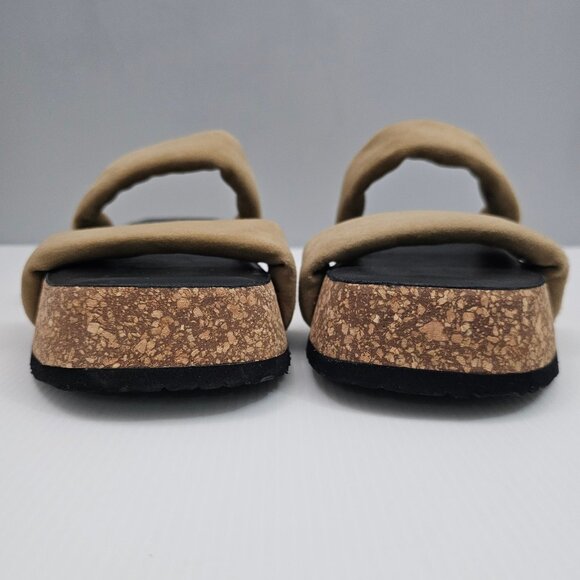 NEW Free People Fairmount Sandal Womens 10 Taupe Tan Suede Cork Platform Slide - Picture 6 of 13